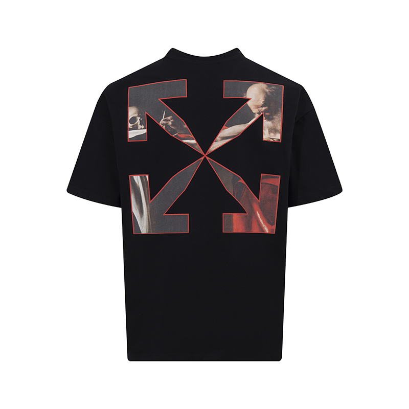 오프화이트(OFF-WHITE) 스컬 오일 페인팅 반팔 티셔츠 의류