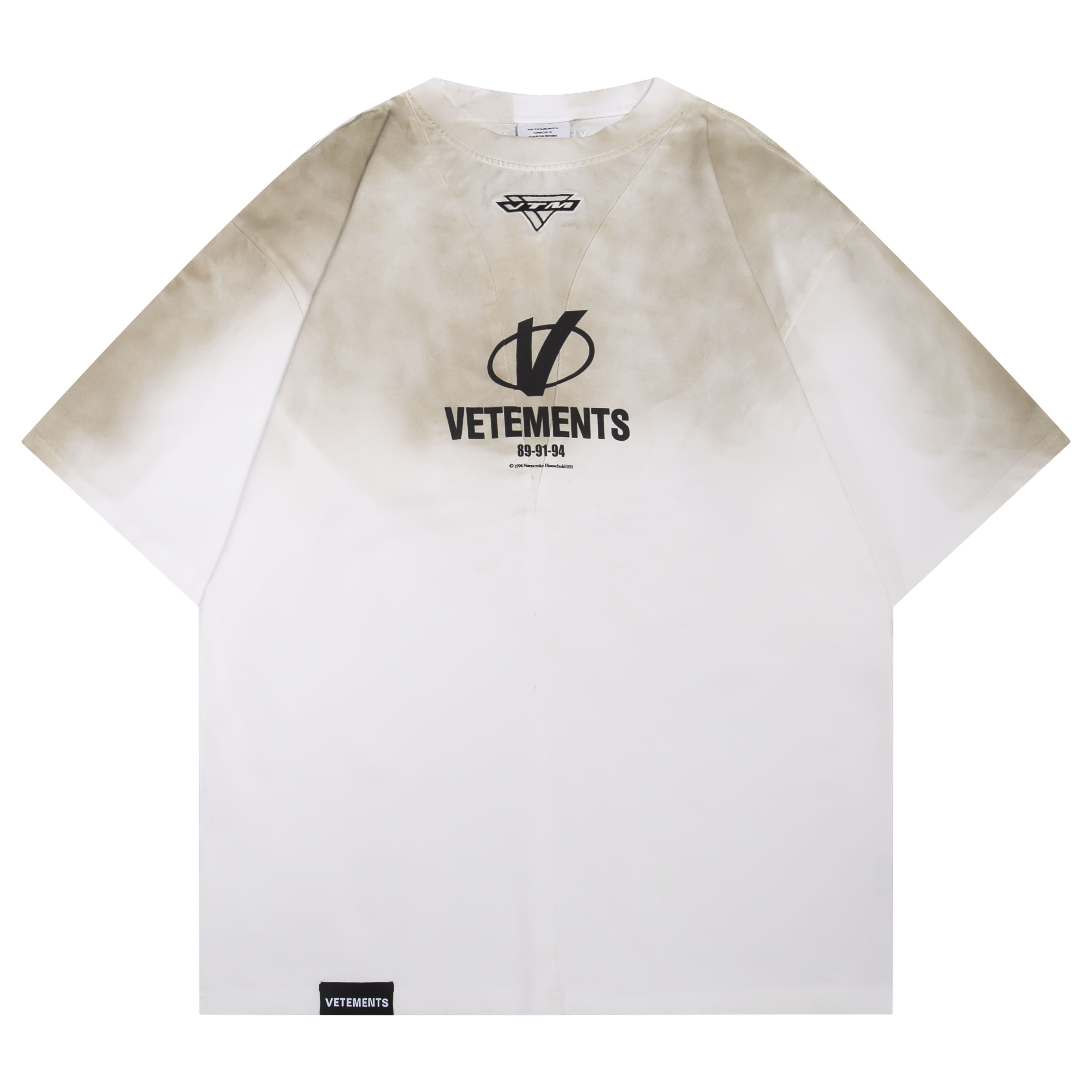 베트멍(VETEMENTS) 패치워크 워싱 반팔 티셔츠 의류