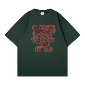 베트멍(VETEMENTS) 레드 레터링 프린트 반팔 티셔츠 의류