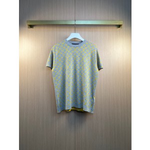 루이비통(LV) 올오버 모노그램 자카드 니트 반팔 티셔츠 의류