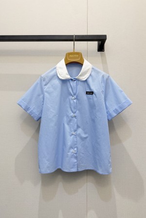 미우미우(MiuMiu) 레이어드 레이스 카라 셔츠 의류