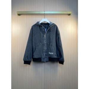 디올(DIOR) 자수 후드 데님 재킷 의류