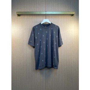 루이비통(LV) 올오버 자수 로고 니트 반팔 티셔츠 의류