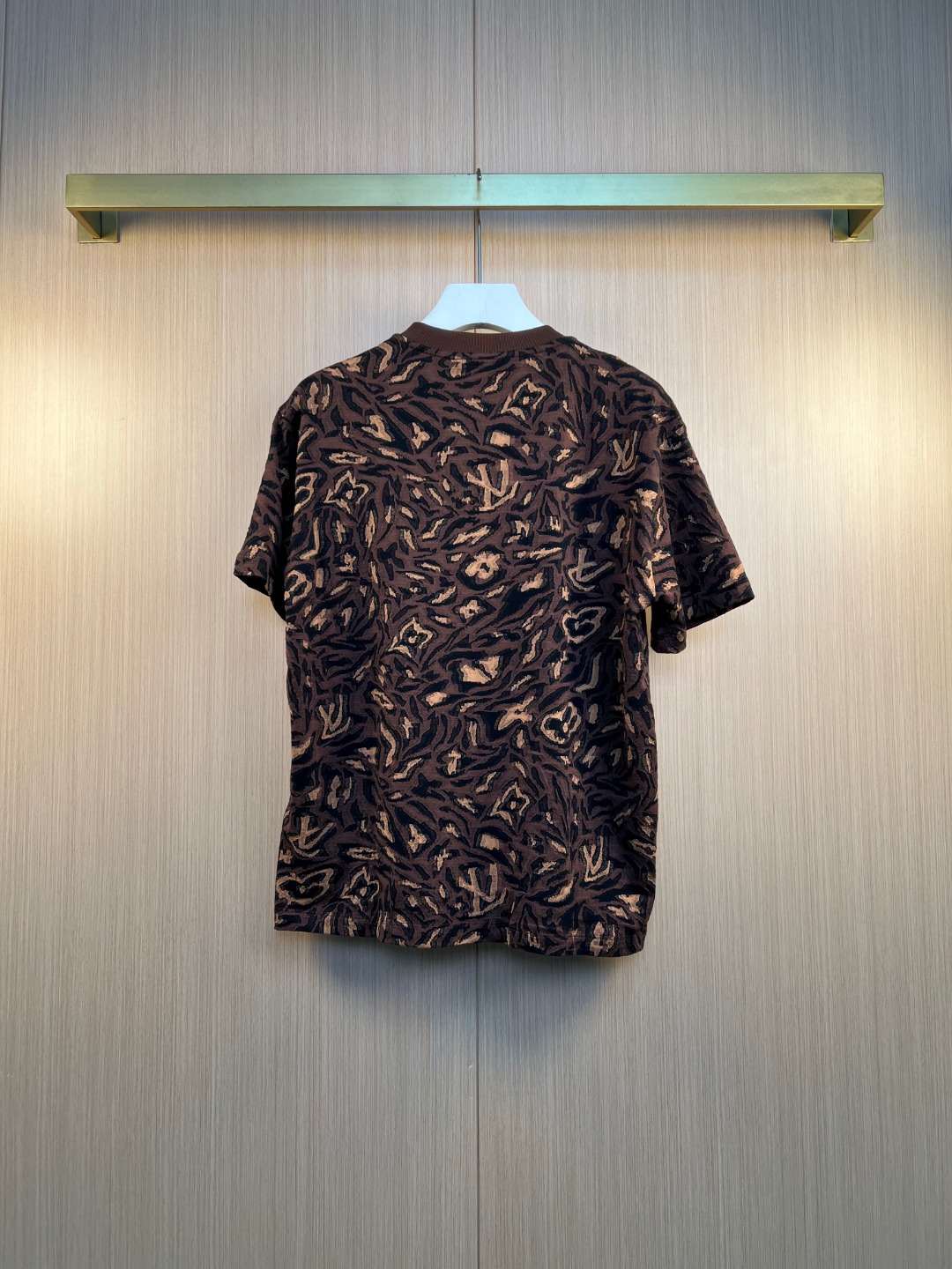 루이비통(LV) 레오파드 자카드 니트 반팔 티셔츠 의류