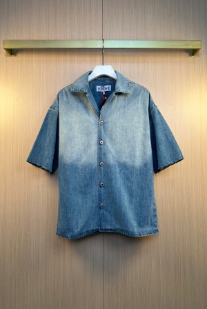 로에베(LOEWE) 아나그램 데님 반팔 셔츠 의류