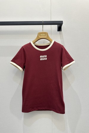 미우미우(MIU MIU) 크롭 반팔 티셔츠 의류