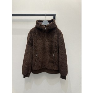 프라다(Prada) 로고 양털 후드 집업 자켓 재킷 의류