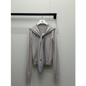 로에베(Loewe) 로고 자수 타이 스트랩 울 니트 의류