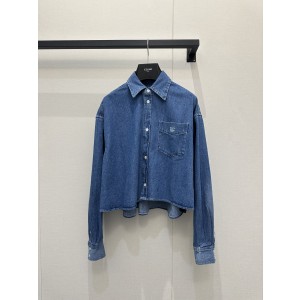 셀린느(Celine) 트리오페 자수 데님 셔츠 의류