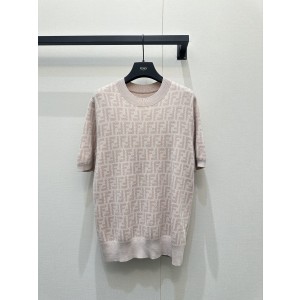 펜디(Fendi) FF 모노그램 실크 울 반팔 니트 의류