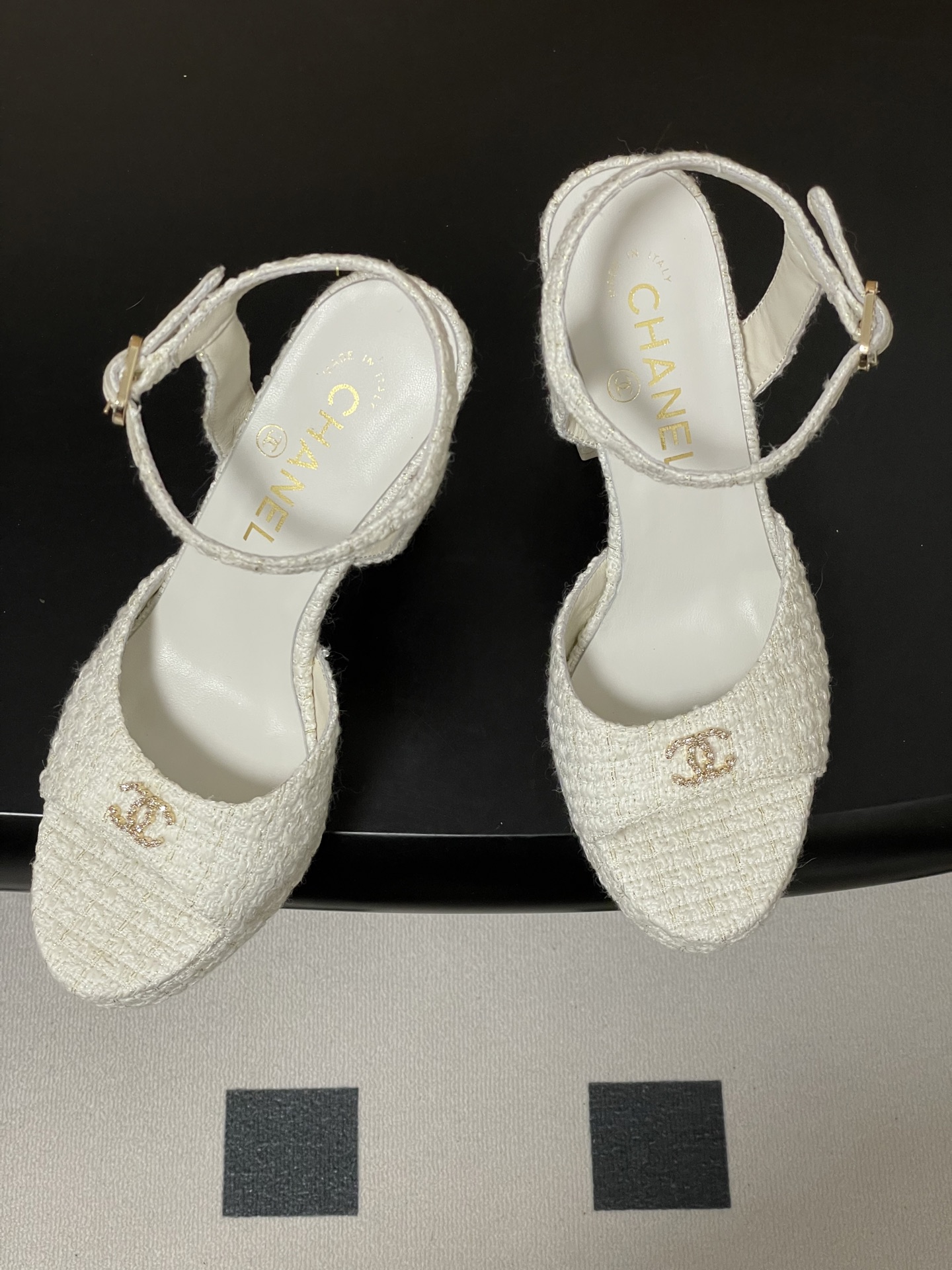 샤넬(CHANEL) 오픈토 플랫폼 샌들 힐 신발