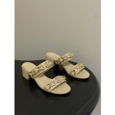 샤넬(CHANEL) 체인 스트랩 힐 슬리퍼 신발