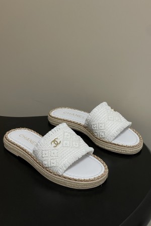 샤넬(CHANEL) 진주 크리스탈 체인 샌들 슬리퍼 신발