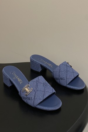 샤넬(CHANEL) 데님 힐 슬리퍼 신발