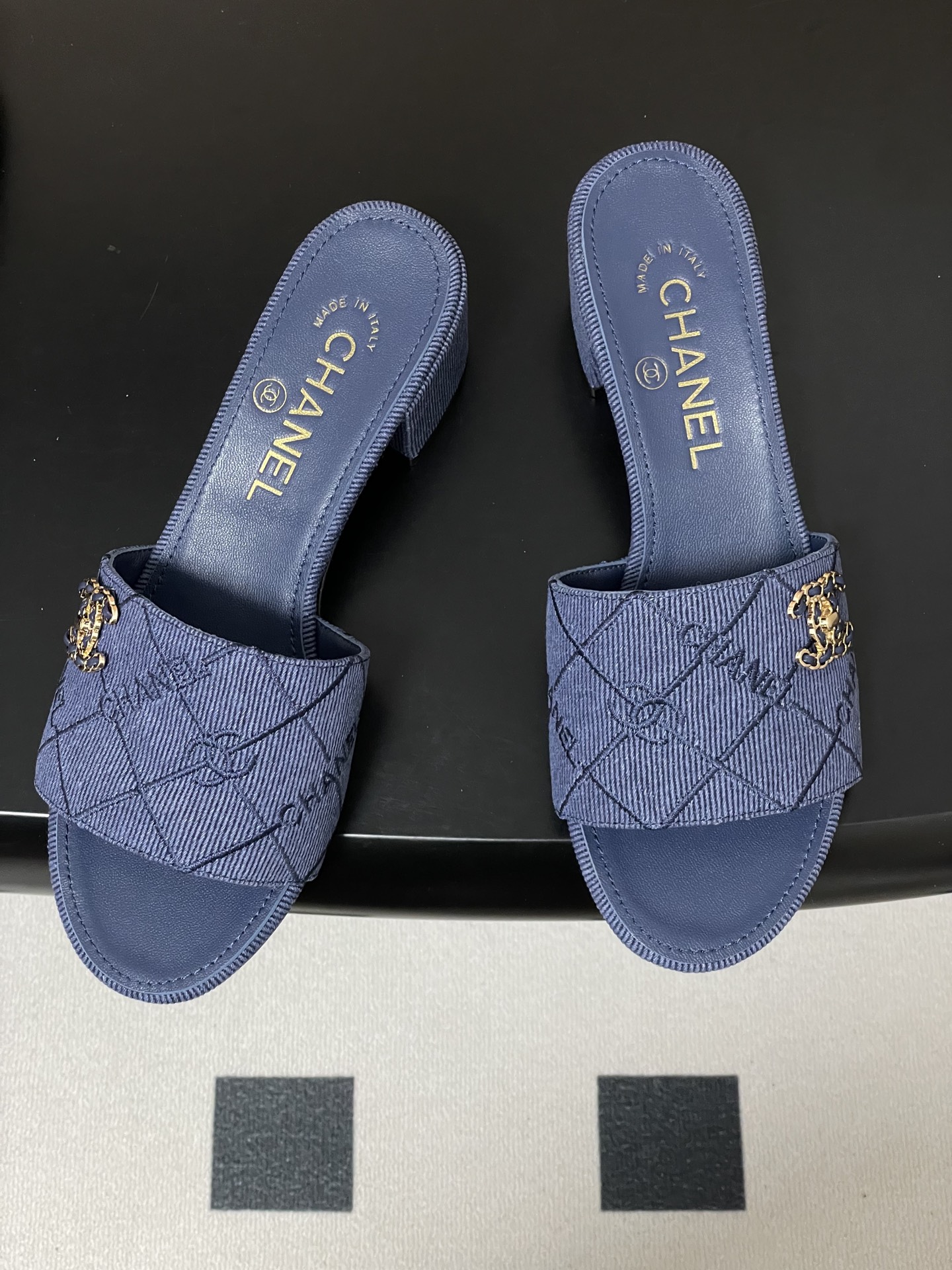 샤넬(CHANEL) 데님 힐 슬리퍼 신발