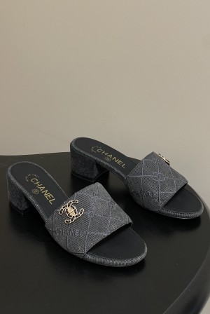 샤넬(CHANEL) 데님 힐 슬리퍼 신발