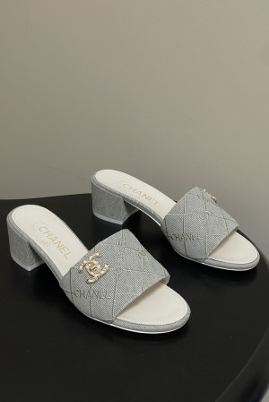샤넬(CHANEL) 데님 힐 슬리퍼 신발