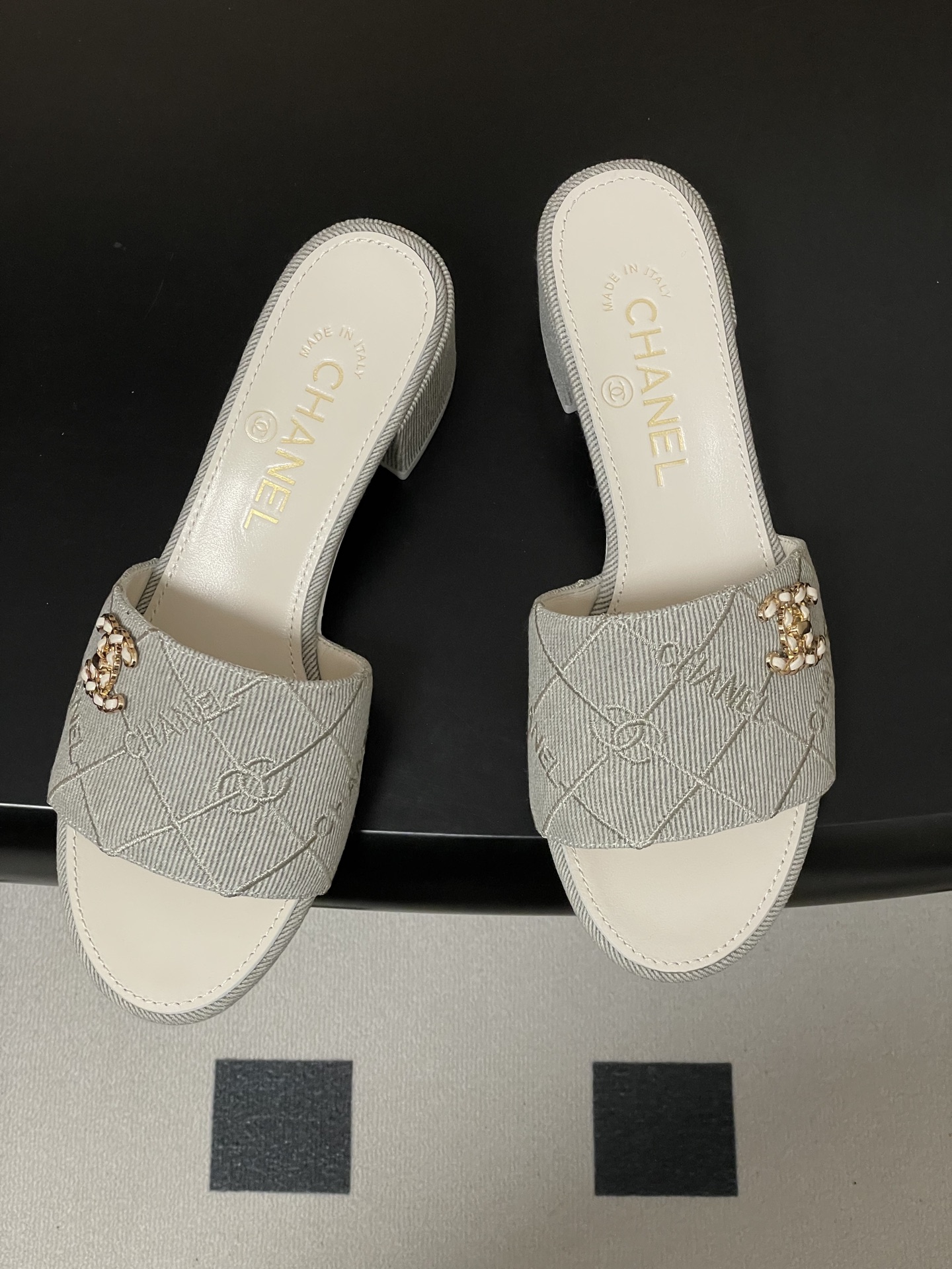샤넬(CHANEL) 데님 힐 슬리퍼 신발