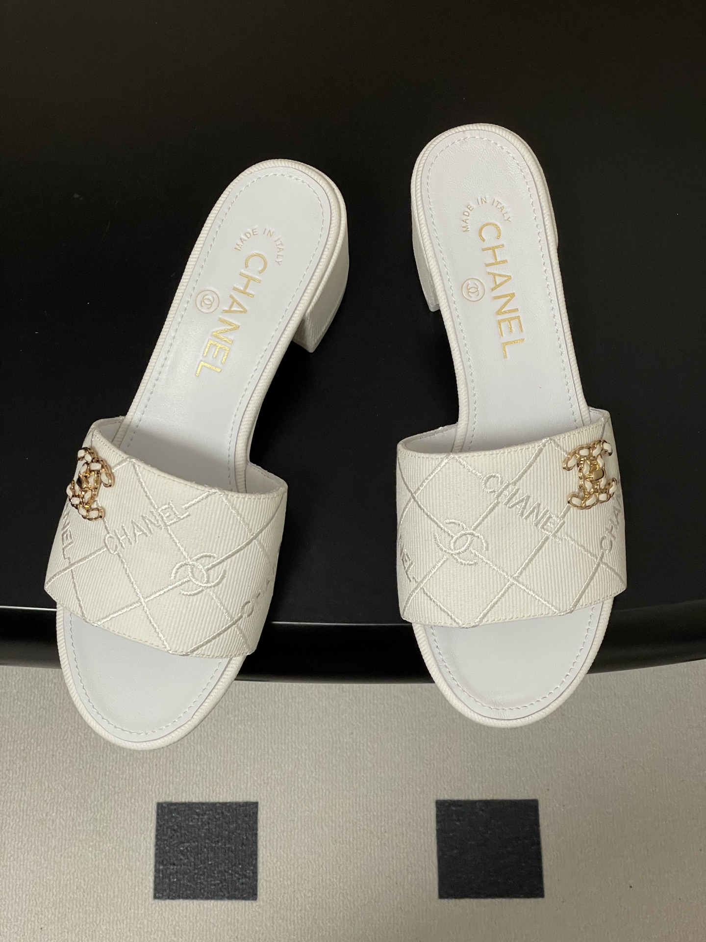 샤넬(CHANEL) 데님 힐 슬리퍼 신발