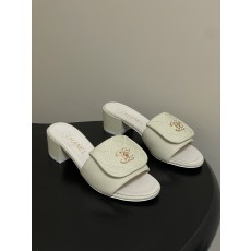 샤넬(Chanel) 데님 퀼팅 더블C 체인 슬리퍼 샌들 신발 5cm