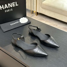 Chanel 샤넬 26 신상 클래식 배색 포인트 스트랩 토 플랫 슈즈 신발