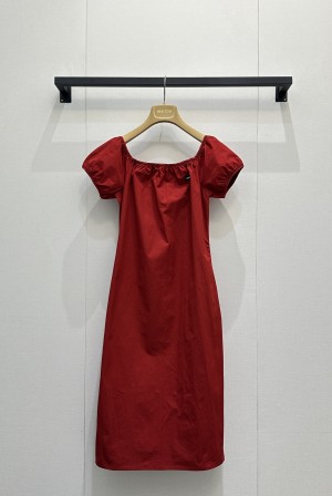 miumiu 미우미우 로고 포인트 오프숄더 A라인 원피스 의류