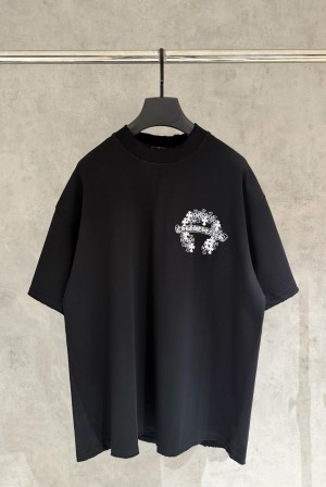 크롬하츠(CHROME HEARTS) 자수 반팔 티셔츠 의류