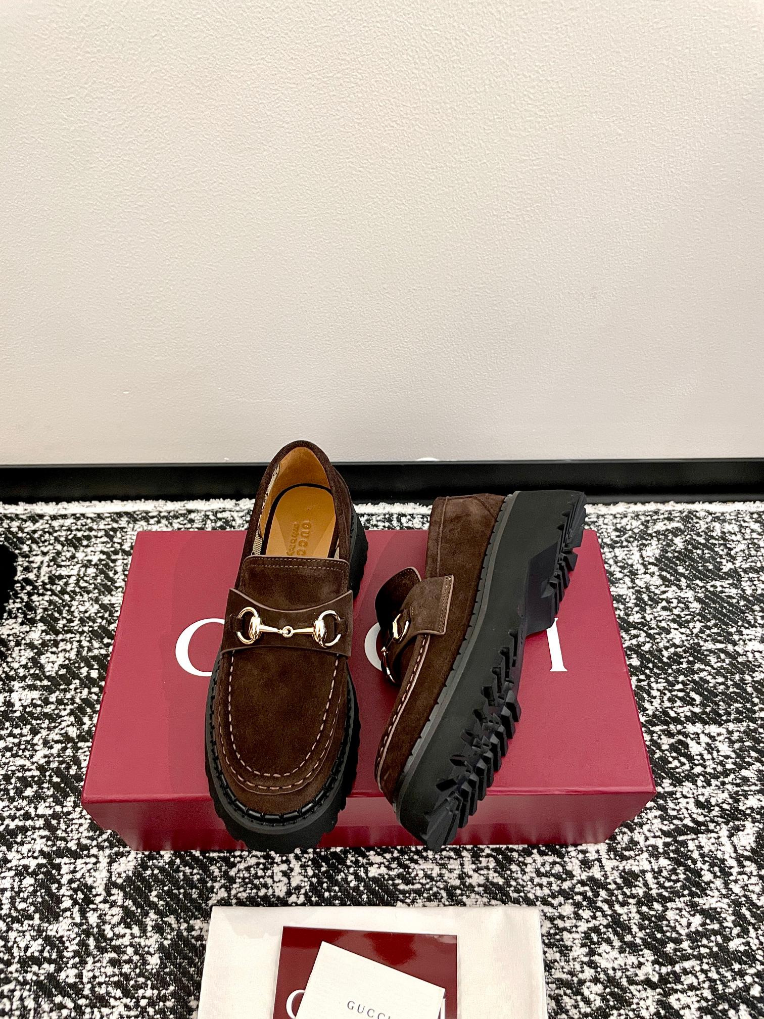 GUCCI 구찌 GG 로고 홀스빗 플랫폼 로퍼 구두 신발