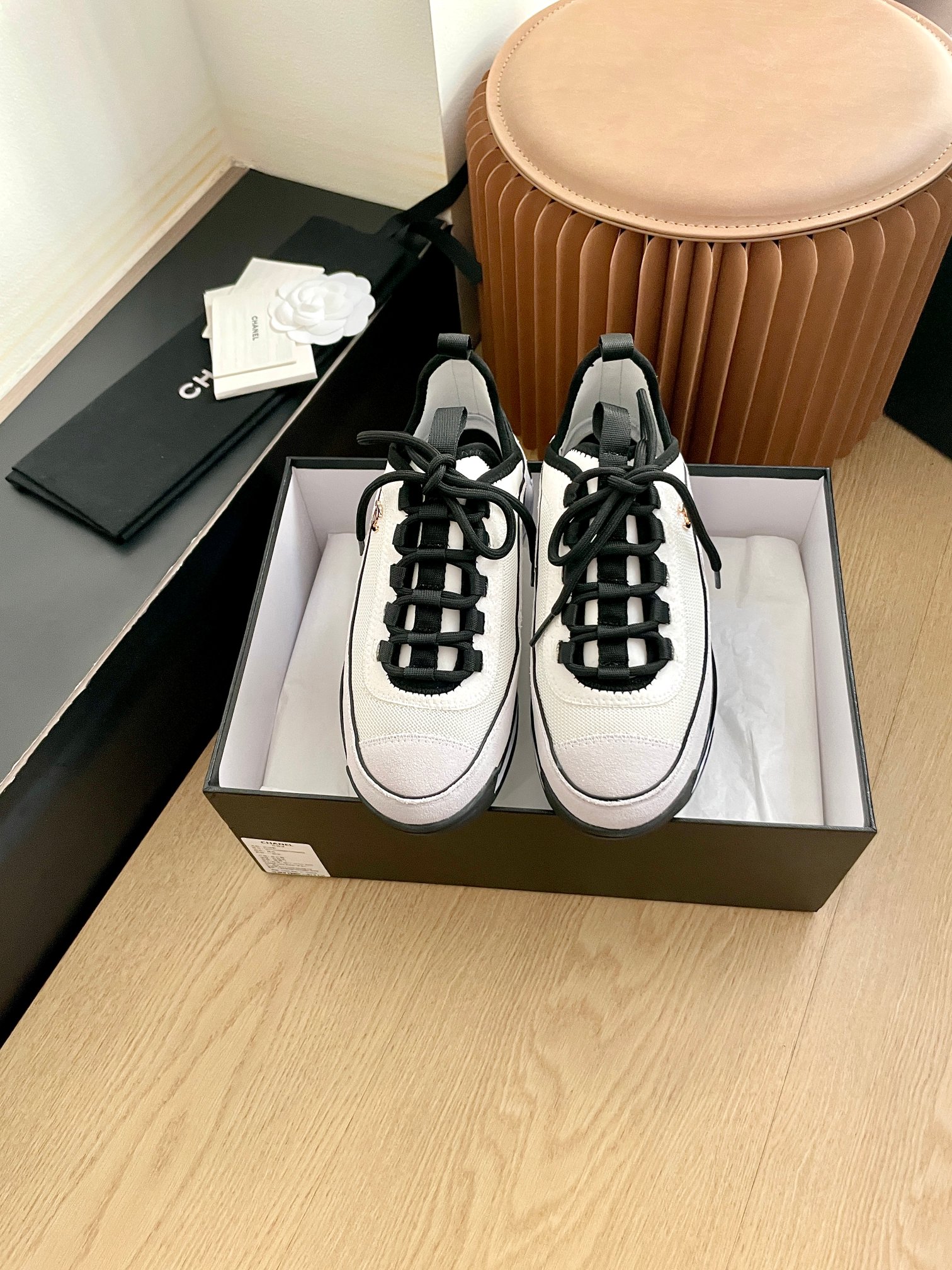 샤넬(Chanel) 클래식 믹스드 파이버 스니커즈 신발