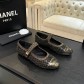 샤넬(CHANEL) 위빙 스팽글 메리제인 플랫 신발