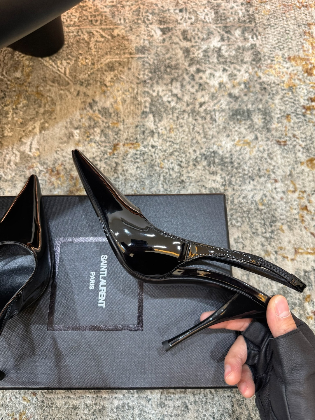 YSL 생로랑 엣지 펌프스 힐 구두 신발 9.5cm