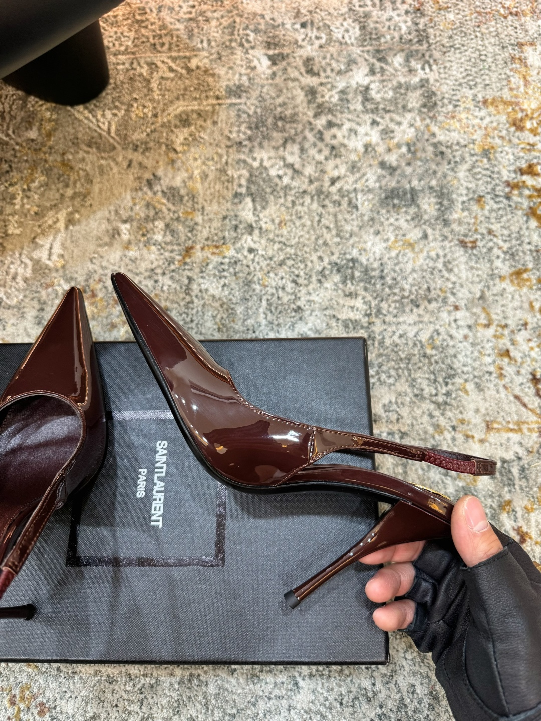 YSL 생로랑 엣지 펌프스 힐 구두 신발 9.5cm