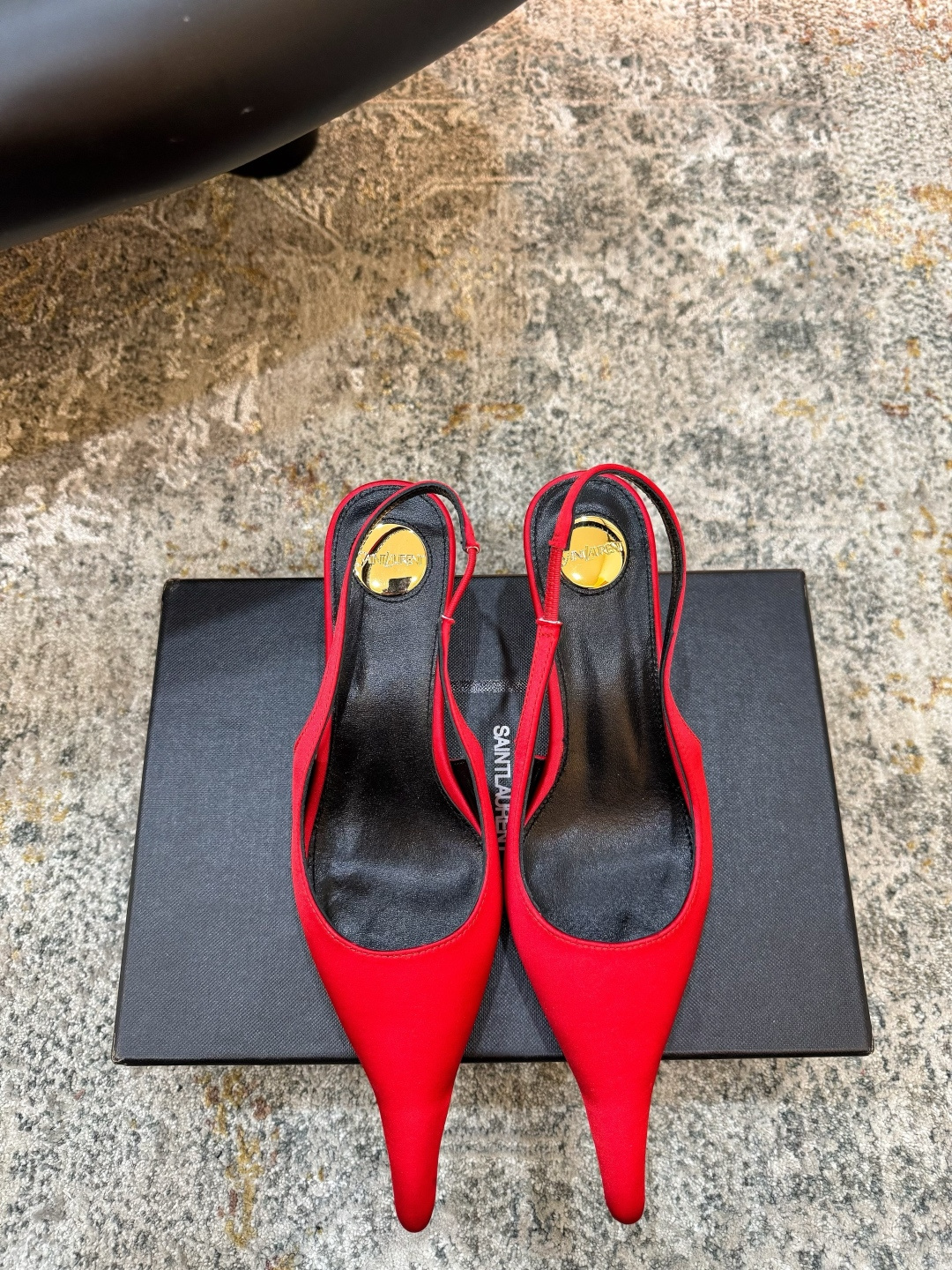 YSL 생로랑 실크 미들 펌프스 힐 구두 신발 5.5cm