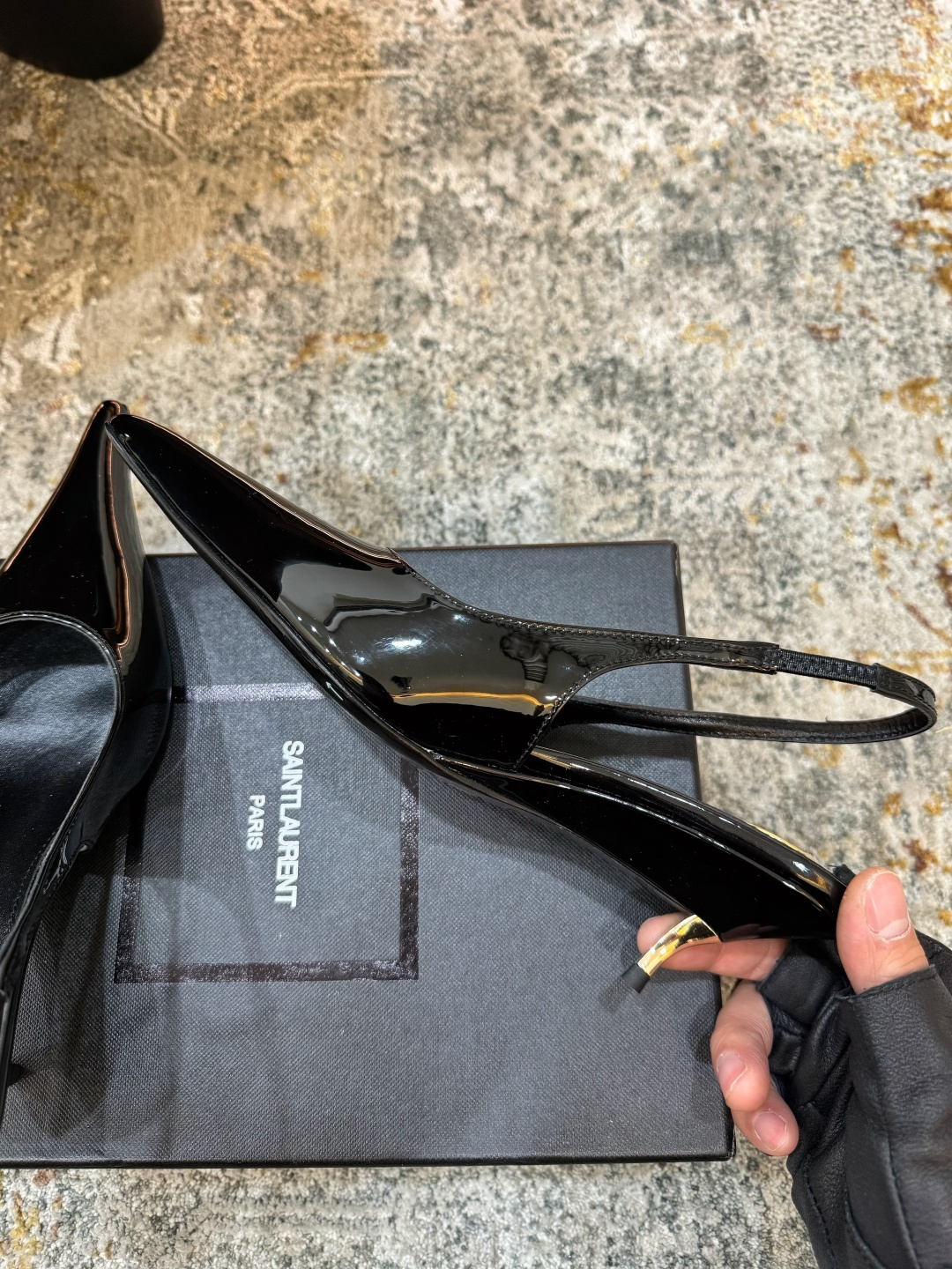 YSL 생로랑 실크 미들 펌프스 힐 구두 신발 5.5cm