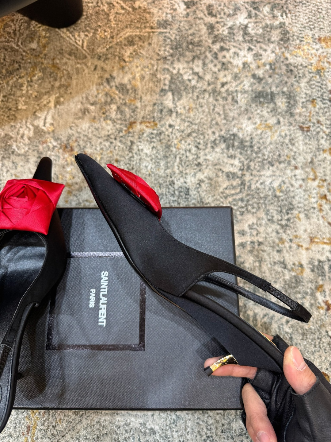 YSL 생로랑 미들 펌프스 힐 구두 신발 5.5cm