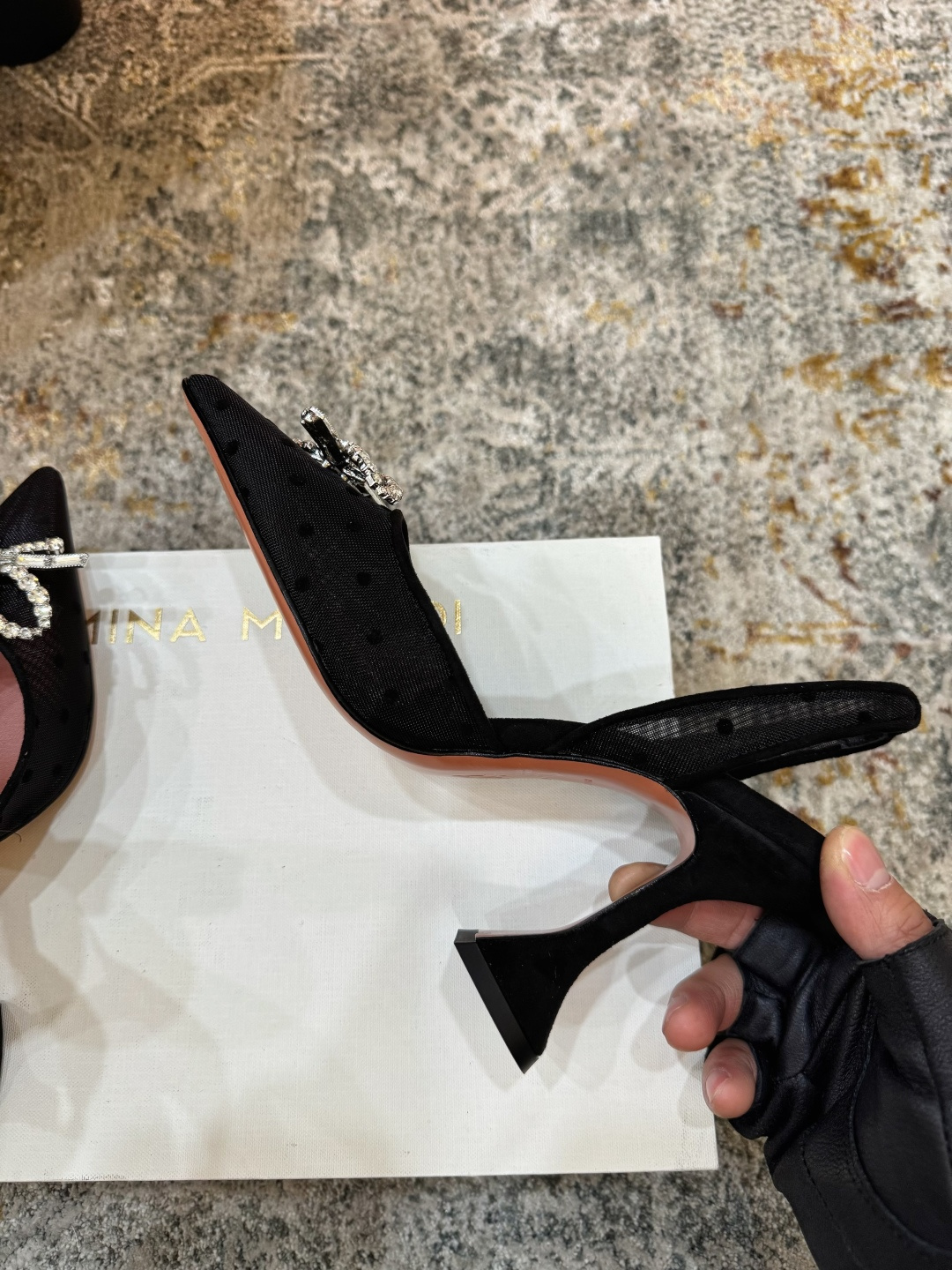 Amina Muaddi 아미나 무아디 힐 구두 신발 9.5cm