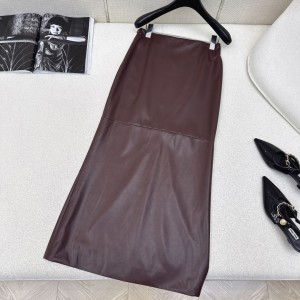 Brunello Cucinelli BC 브루넬로 쿠치넬리 프리미엄 PU 레더 롱 스커트 치마 의류