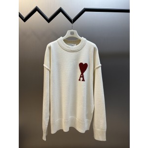 아미(AMI) 레드 로고 울 니트 스웨터 의류