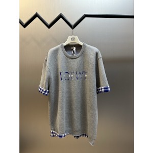 로에베(LOEWE) 로고 자카드 니트 반팔 티셔츠 의류