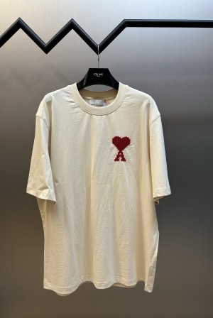 아미(AMI) 픽셀 하트 자수 반팔 티셔츠 의류