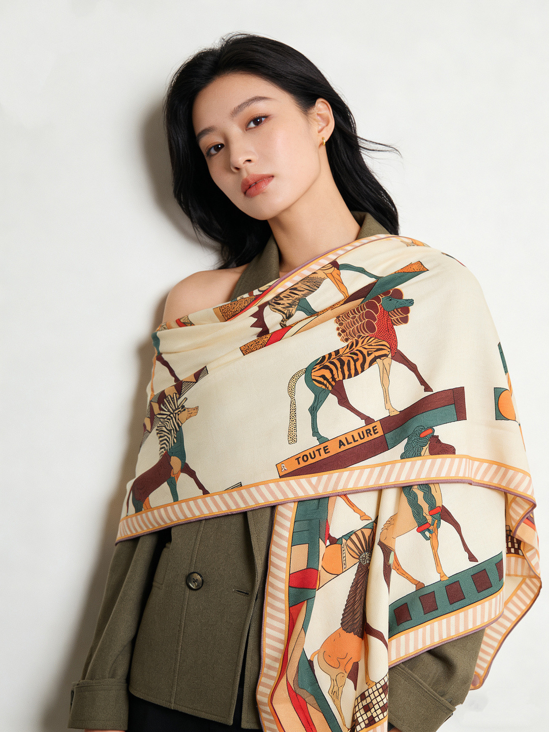 에르메스(HERMES) 풀 스피드 캐시미어 실크 목도리 스카프