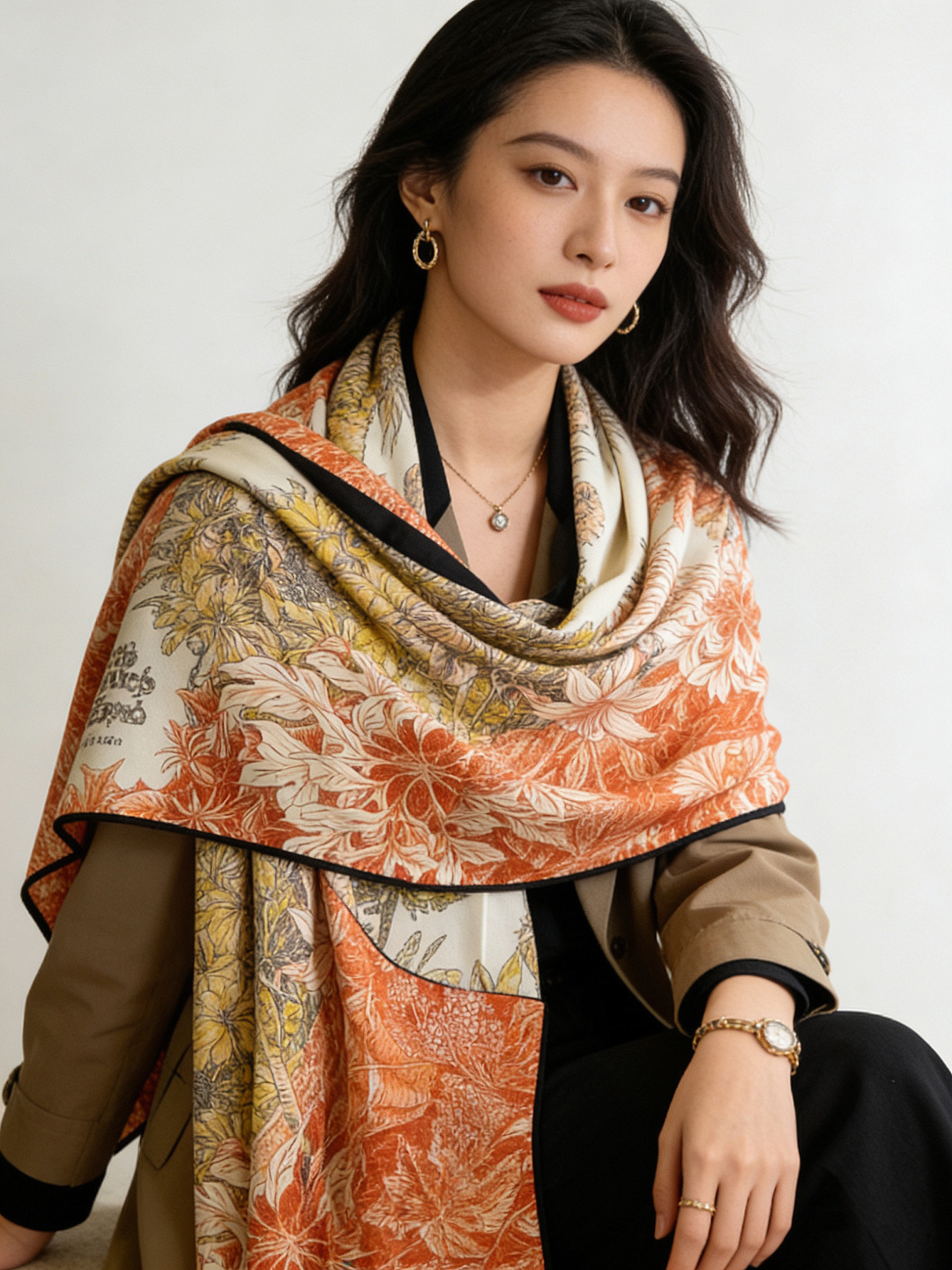 에르메스(HERMES) 캐시미어 실크 목도리 스카프