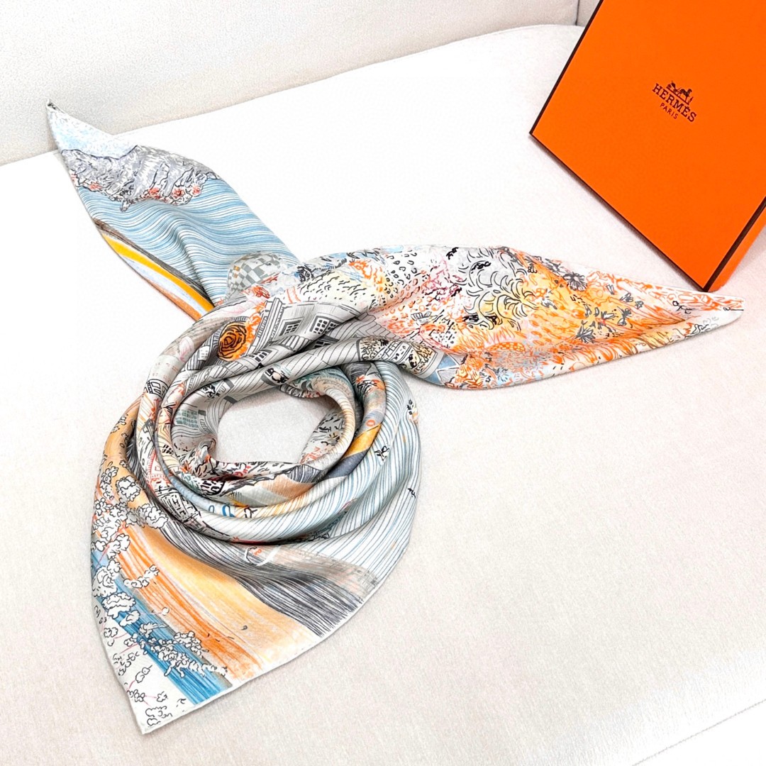 에르메스(HERMES) 아트워크 목도리 스카프