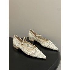 지안비토 로시(GIANVITO ROSSI) 메쉬 포인티드 플랫슈즈 신발
