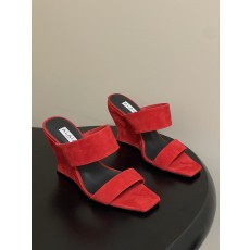 알라이아(ALAIA) 스웨이드 웨지 뮬 구두 신발