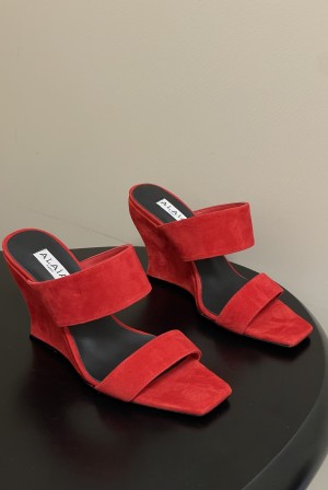 알라이아(ALAIA) 스웨이드 웨지 뮬 구두 신발