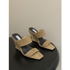 알라이아(ALAIA) 스웨이드 웨지 뮬 구두 신발