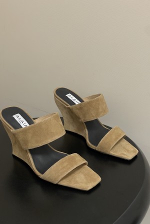 알라이아(ALAIA) 스웨이드 웨지 뮬 구두 신발