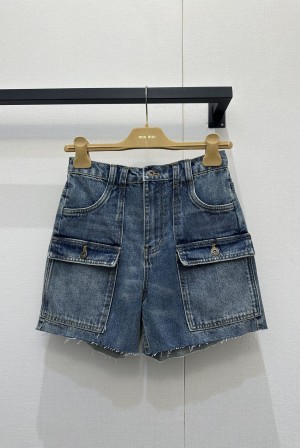 미우미우(MIU MIU) 멀티포켓 데님 카고 쇼츠 의류