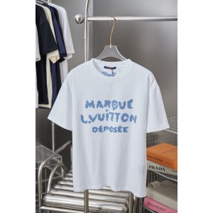 루이비통(LV) 자수 레터 로고 반팔 티셔츠 의류